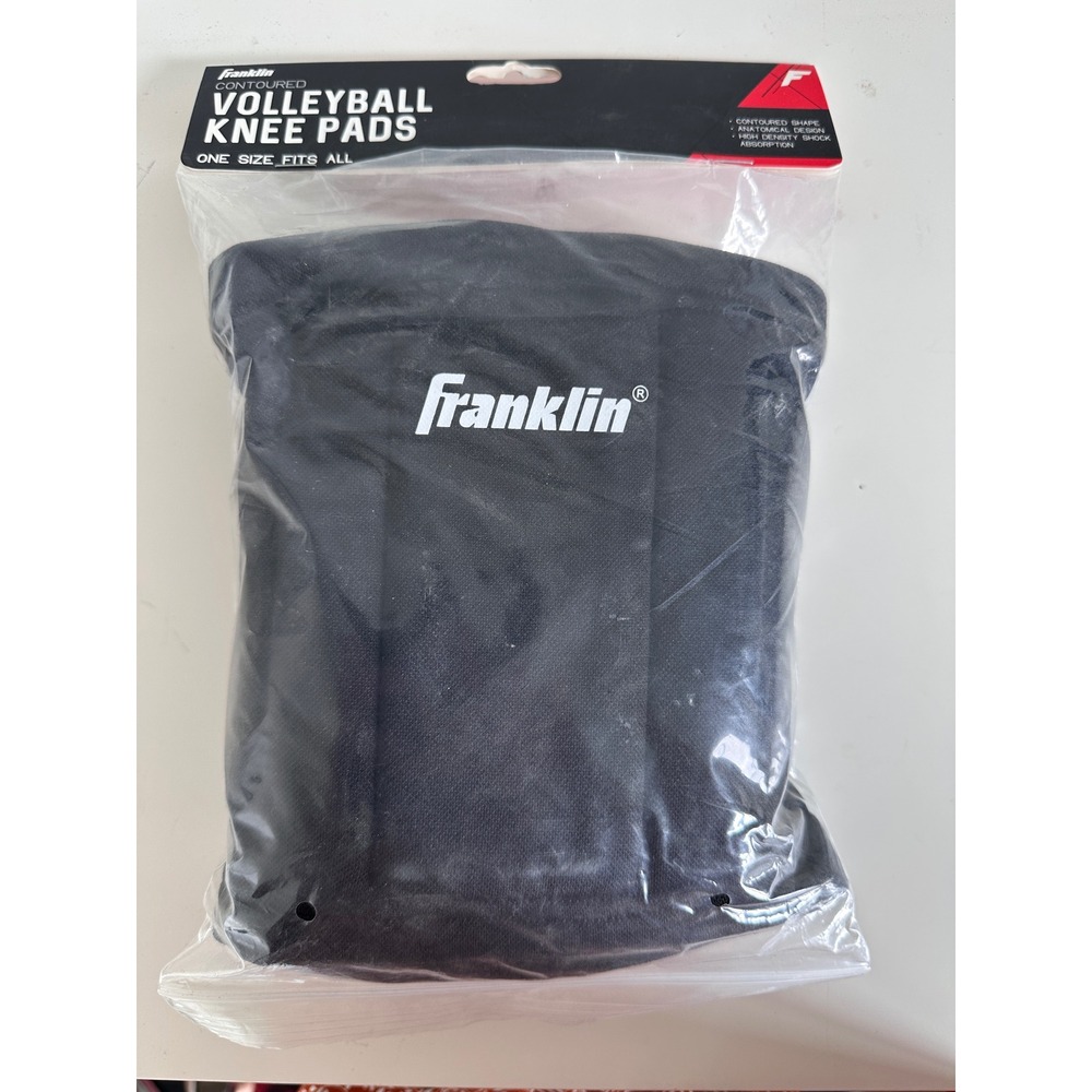 Franklin Knee Pads Unisex OS Volleyball Contoured Black 37000 Shock Absorption